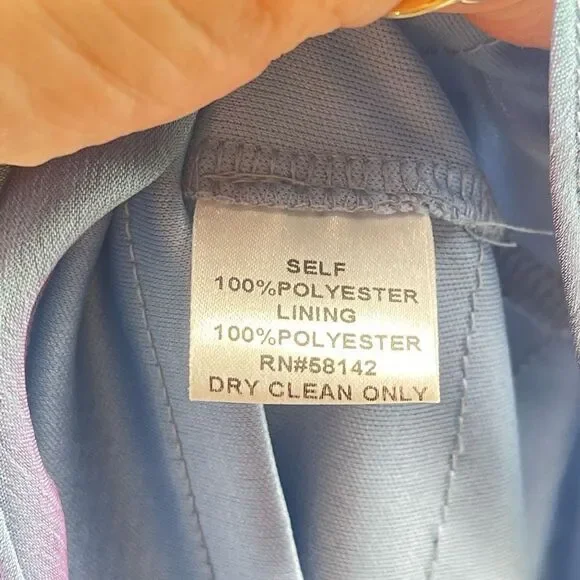 London Times Womens Flower Dress Knee Length Layered Lined Pale Dress 6 Petite - Picture 7 of 9